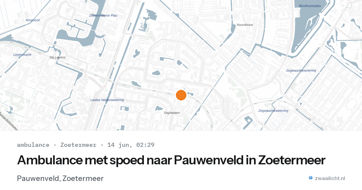 Ambulance met spoed naar Pauwenveld in Zoetermeer — 14 jun 2026