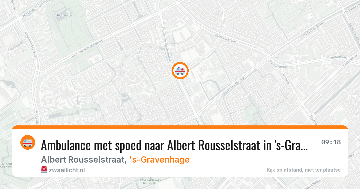 Ambulance met spoed naar Albert Rousselstraat in 's-Gravenhage — 16 jun 2026