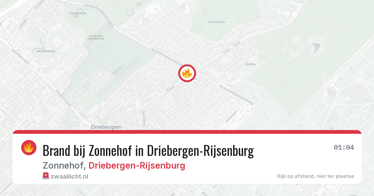Brand bij Zonnehof in Driebergen-Rijsenburg — 22 mei 2026