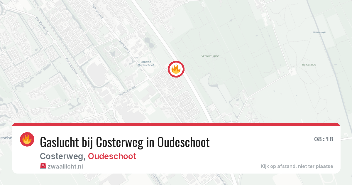 Gaslucht bij Costerweg in Oudeschoot — 23 mrt 2026