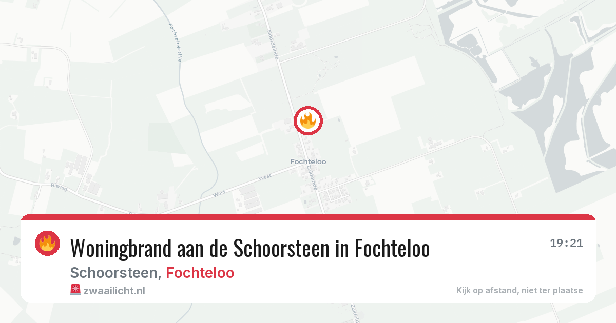 Woningbrand aan de Schoorsteen in Fochteloo — 25 feb 2026