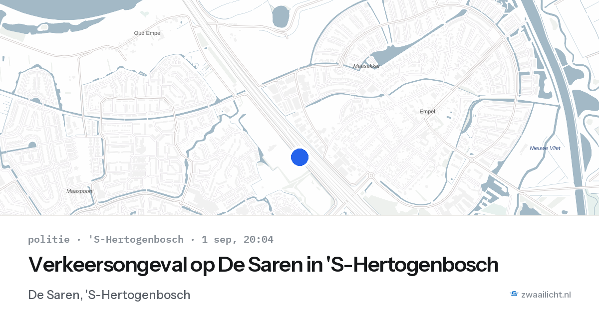 Verkeersongeval op De Saren in 'S-Hertogenbosch — 1 sep 2026