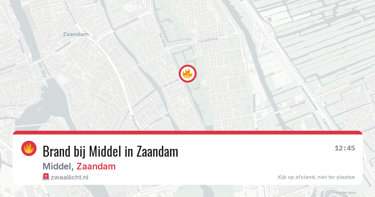 Brand bij Middel in Zaandam — 20 jun 2026