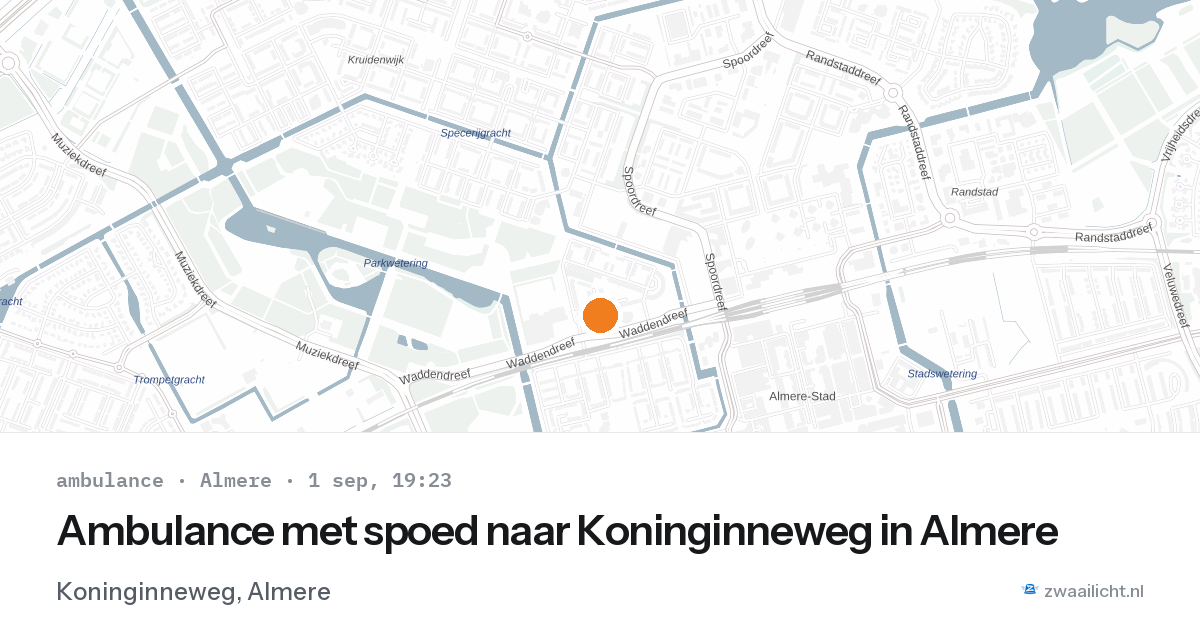 Ambulance met spoed naar Koninginneweg in Almere — 1 sep 2026