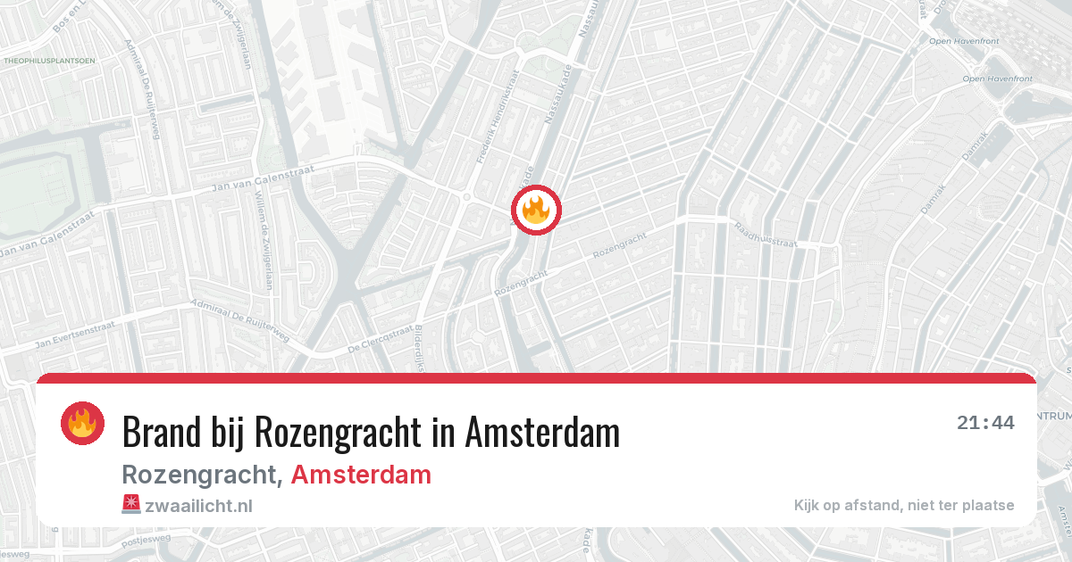 Brand bij Rozengracht in Amsterdam — 5 aug 2026