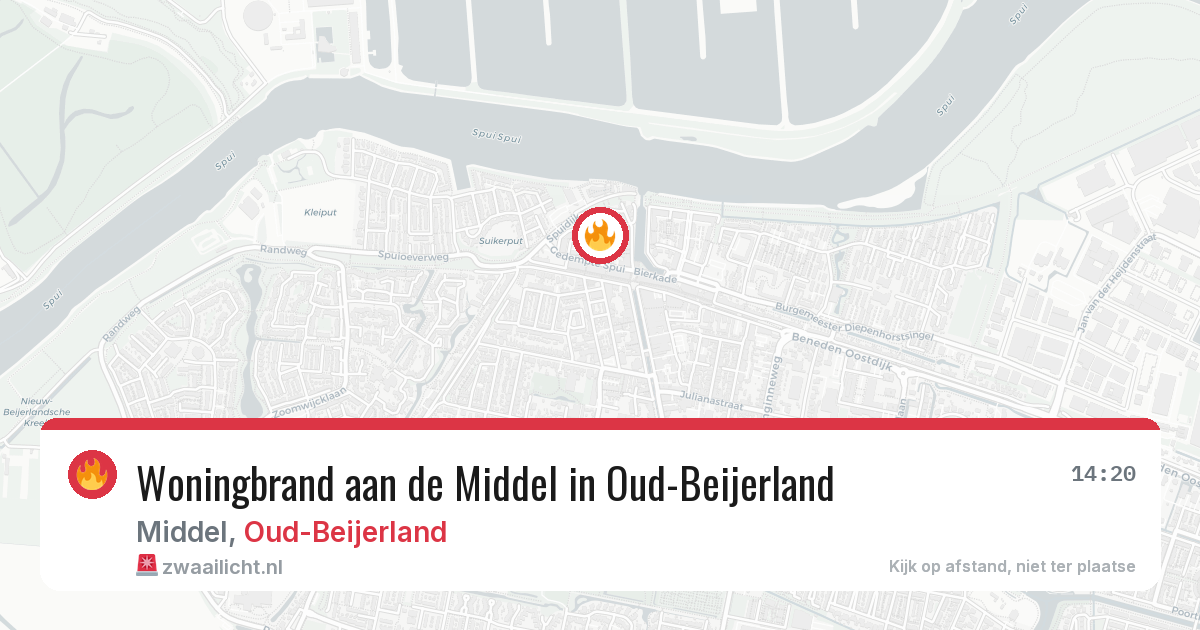Woningbrand aan de Middel in Oud-Beijerland — 27 apr 2026