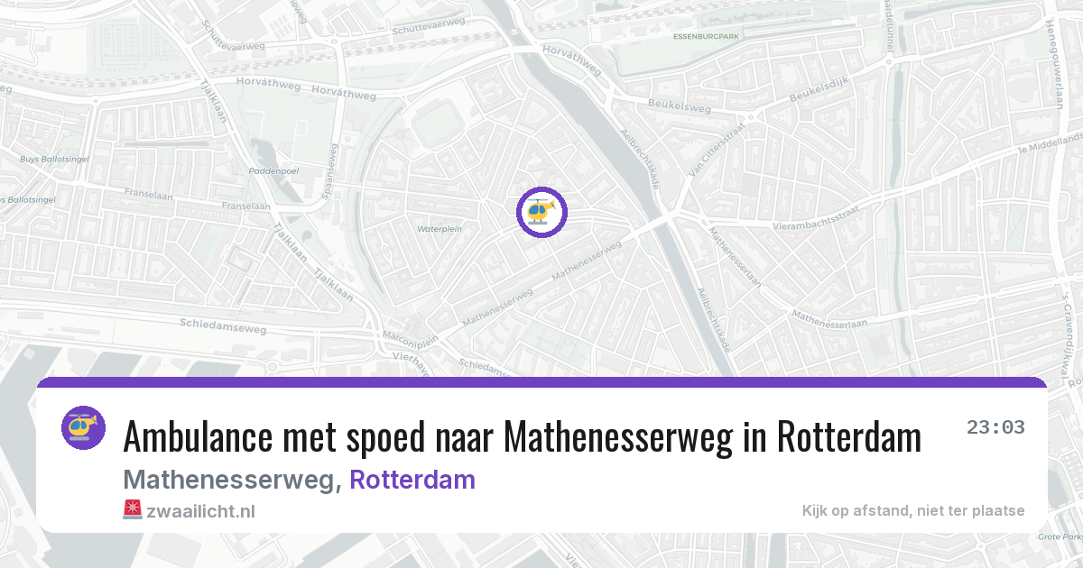 Ambulance met spoed naar Mathenesserweg in Rotterdam — 3 jun 2026