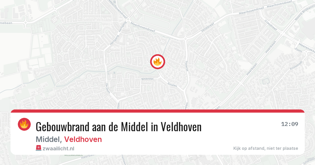 Gebouwbrand aan de Middel in Veldhoven — 16 mei 2026