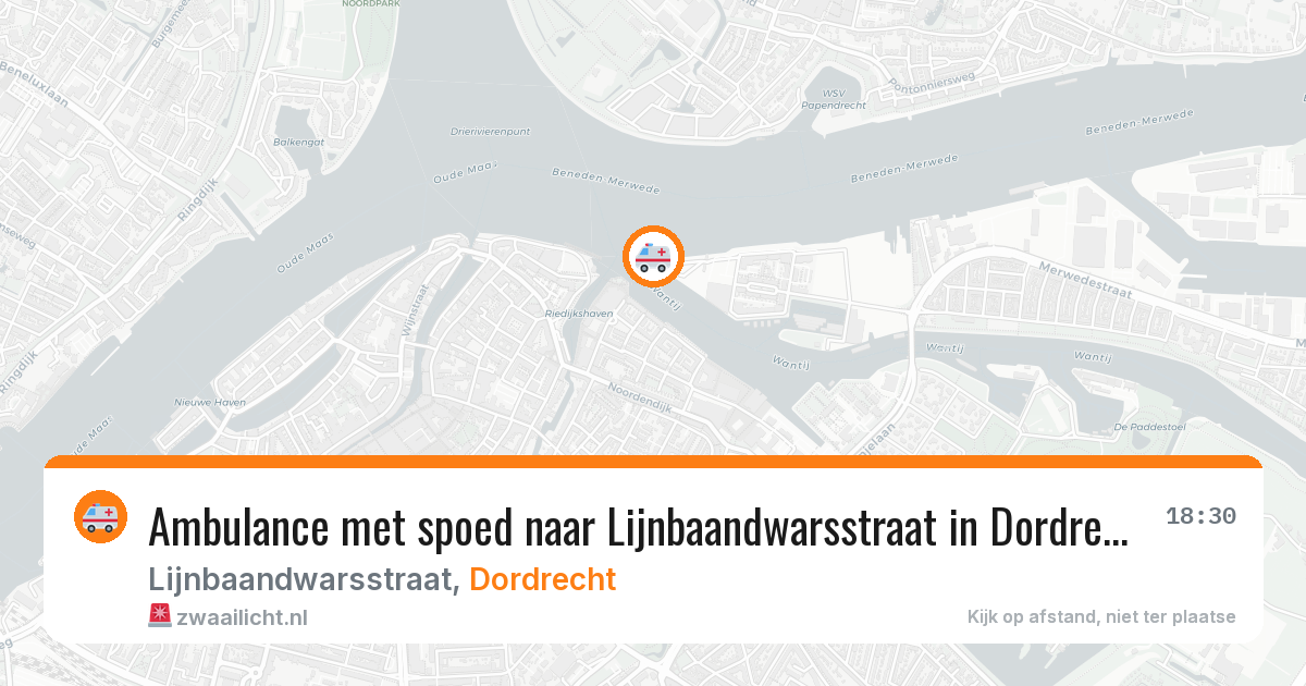 Ambulance met spoed naar Lijnbaandwarsstraat in Dordrecht — 20 jun 2026