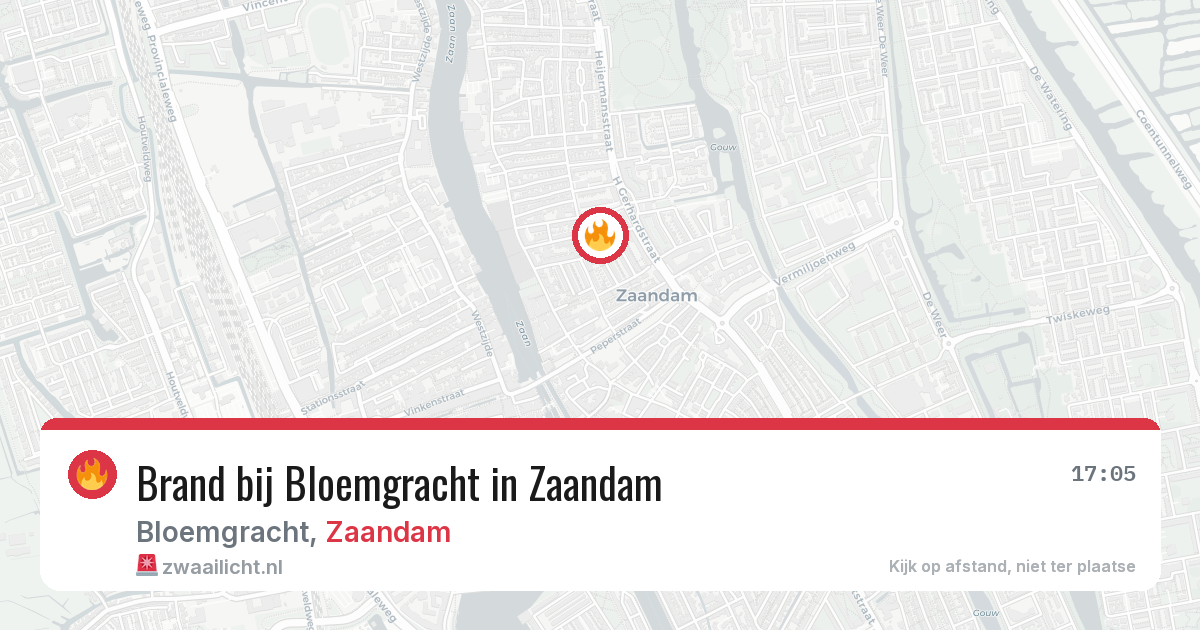 Brand bij Bloemgracht in Zaandam — 19 mei 2026
