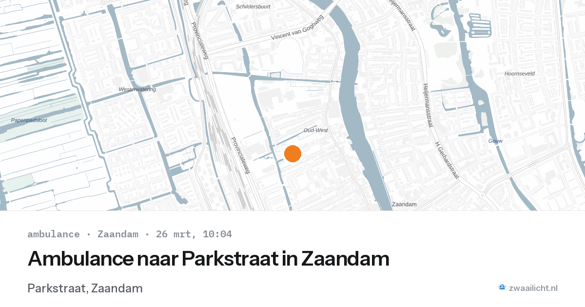 Ambulance naar Parkstraat in Zaandam — 26 mrt 2026