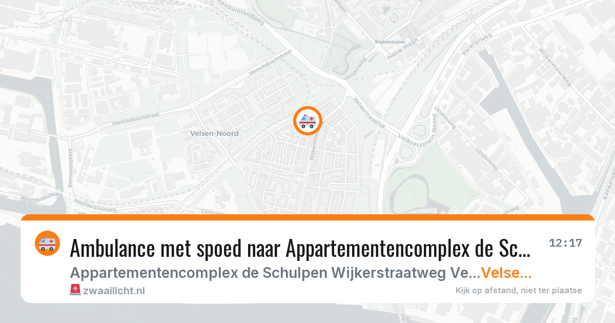 Ambulance met spoed naar Appartementencomplex de Schulpen Wijkerstraatweg Velsen-noord in Velsen-Noord — 16 jun 2026