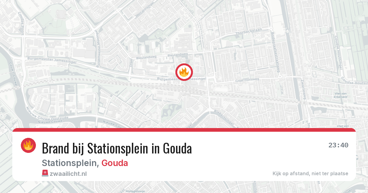 Brand bij Stationsplein in Gouda — 24 mei 2026