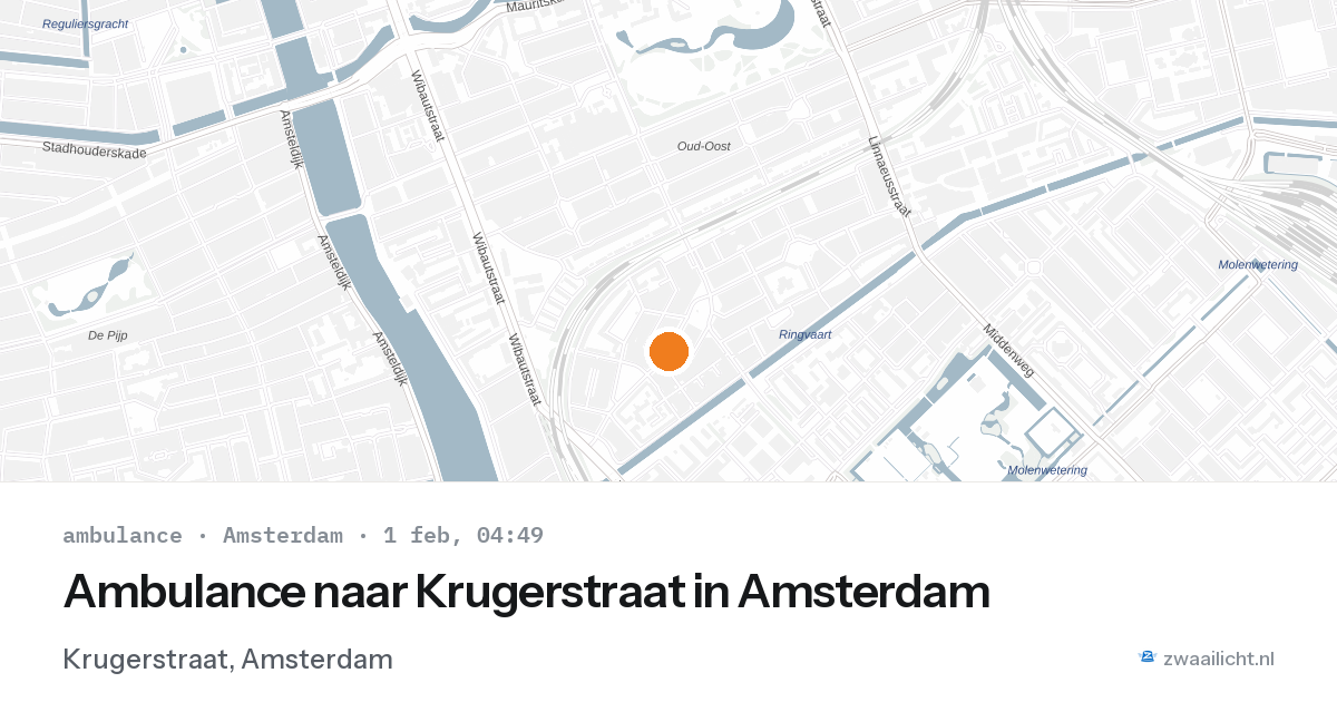 Ambulance naar Krugerstraat in Amsterdam — 1 feb 2026