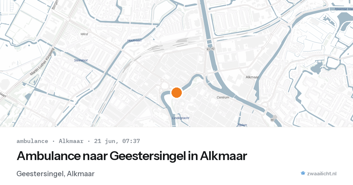 Ambulance naar Geestersingel in Alkmaar — 21 jun 2026