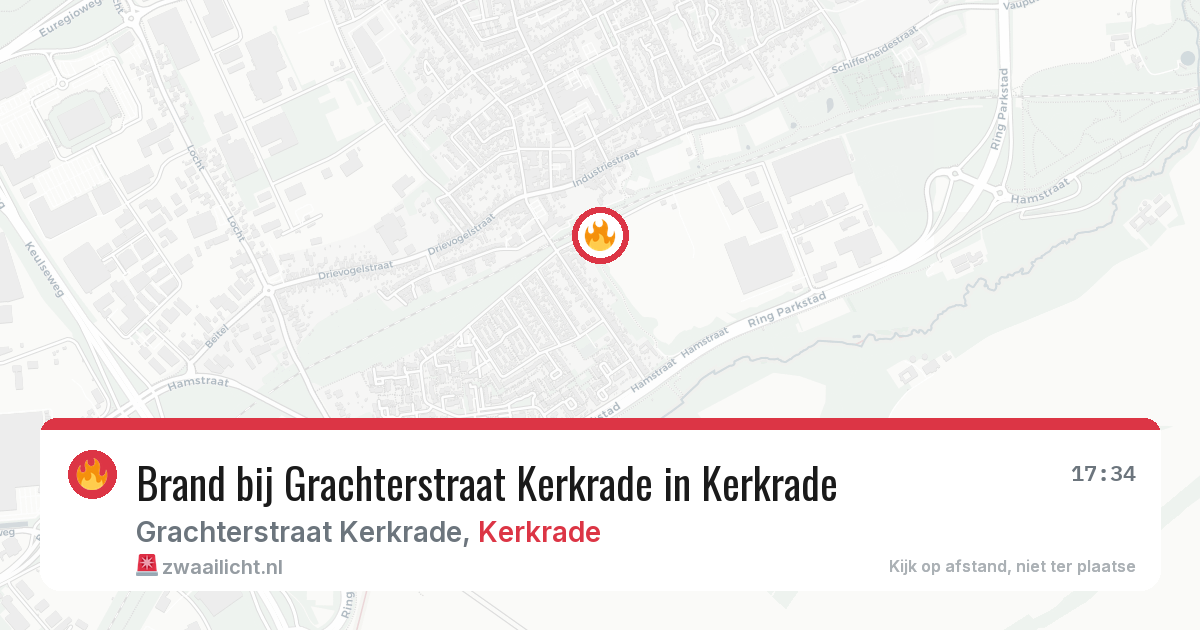 Brand bij Grachterstraat Kerkrade in Kerkrade — 24 jun 2026