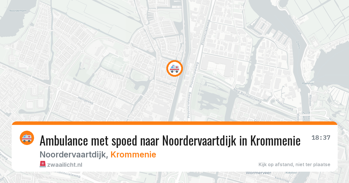 Ambulance met spoed naar Noordervaartdijk in Krommenie — 24 mei 2026