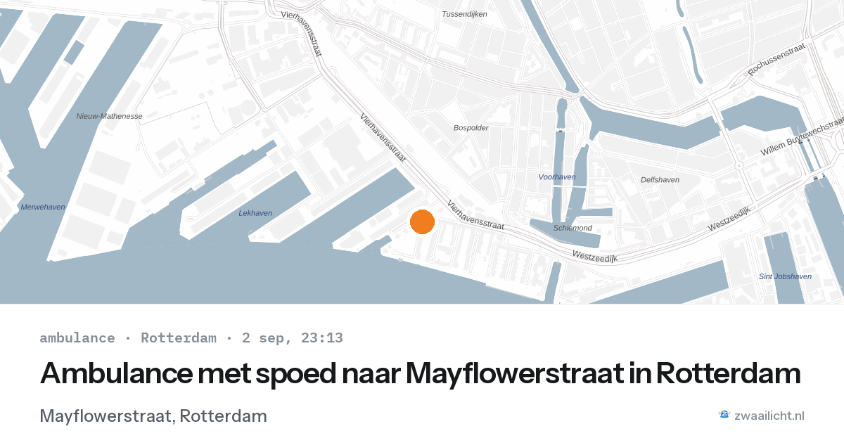 Ambulance met spoed naar Mayflowerstraat in Rotterdam — 2 sep 2026