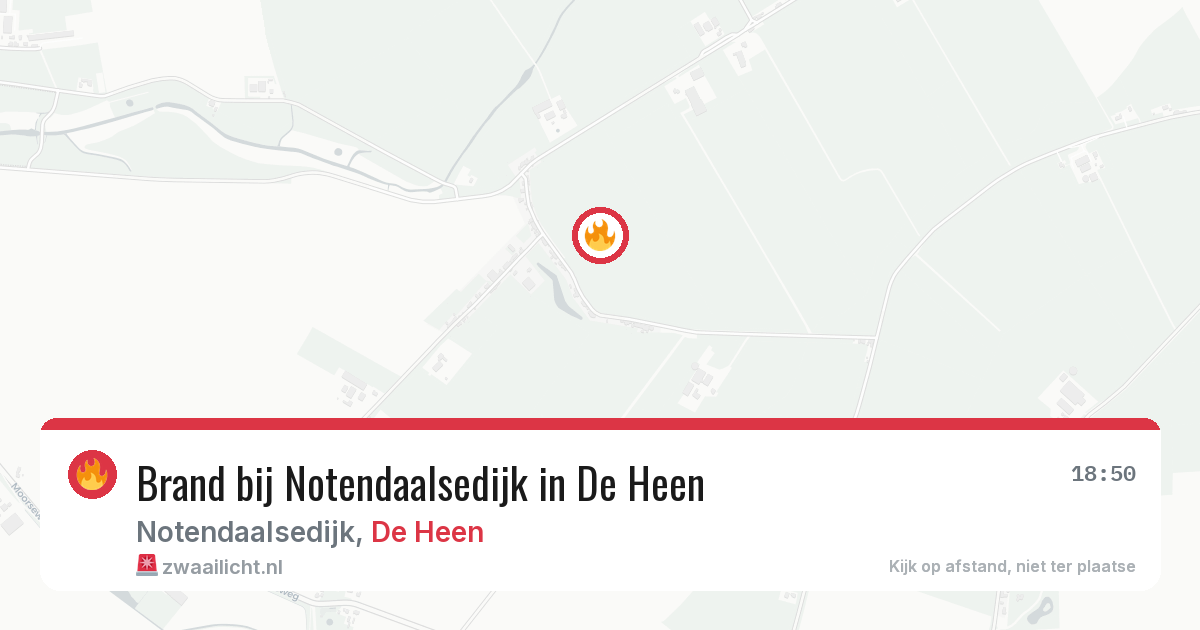 Brand bij Notendaalsedijk in De Heen — 18 jun 2026