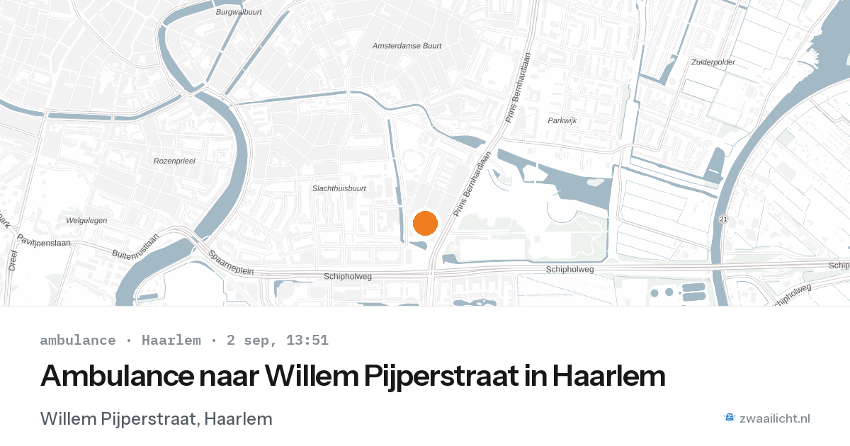 Ambulance naar Willem Pijperstraat in Haarlem — 2 sep 2026