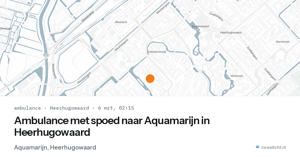 Ambulance met spoed naar Aquamarijn in Heerhugowaard — 6 mrt 2026