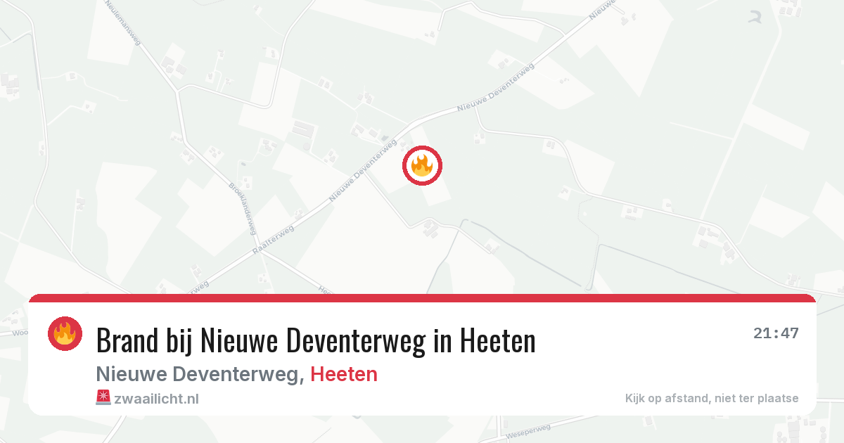 Brand bij Nieuwe Deventerweg in Heeten — 8 jun 2026