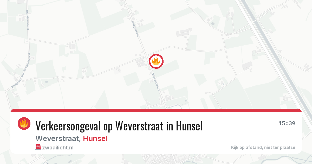 Verkeersongeval op Weverstraat in Hunsel — 11 jul 2026