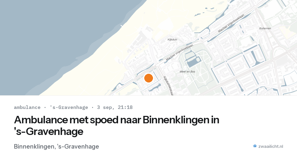 Ambulance met spoed naar Binnenklingen in 's-Gravenhage — 3 sep 2026