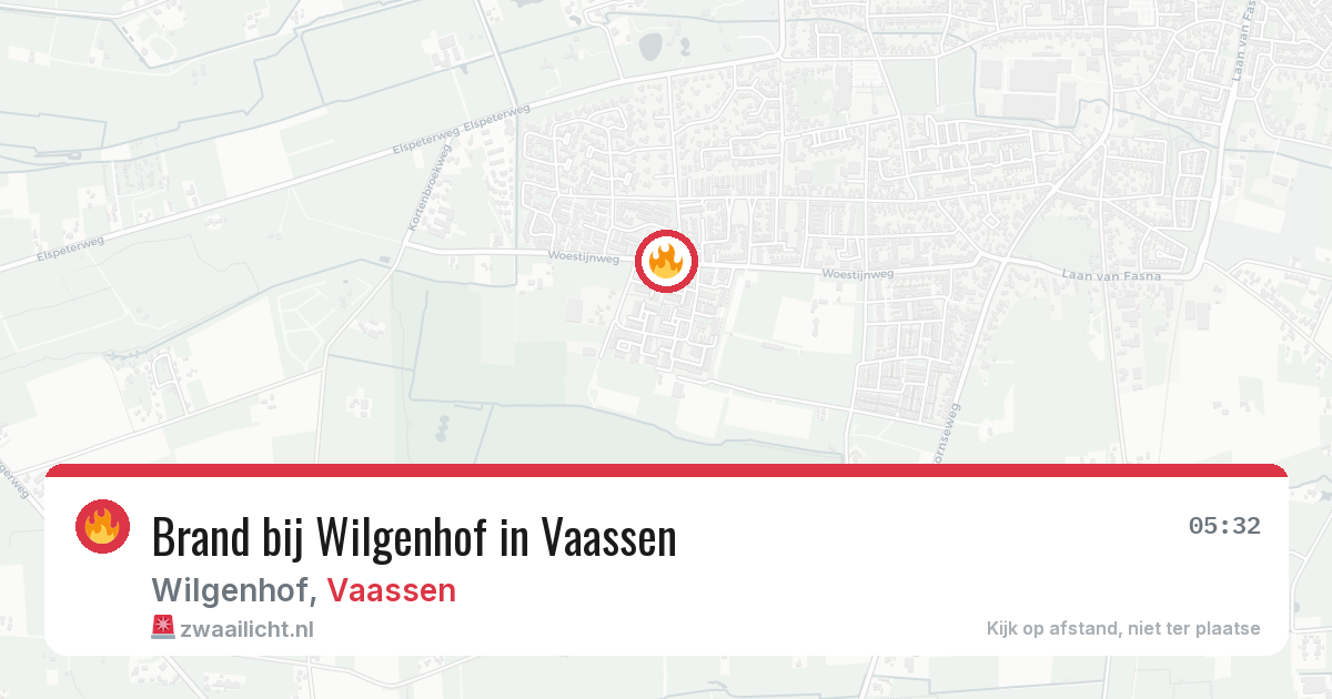 Brand bij Wilgenhof in Vaassen — 26 apr 2026
