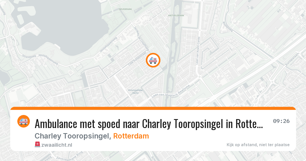 Ambulance met spoed naar Charley Tooropsingel in Rotterdam — 3 aug 2026