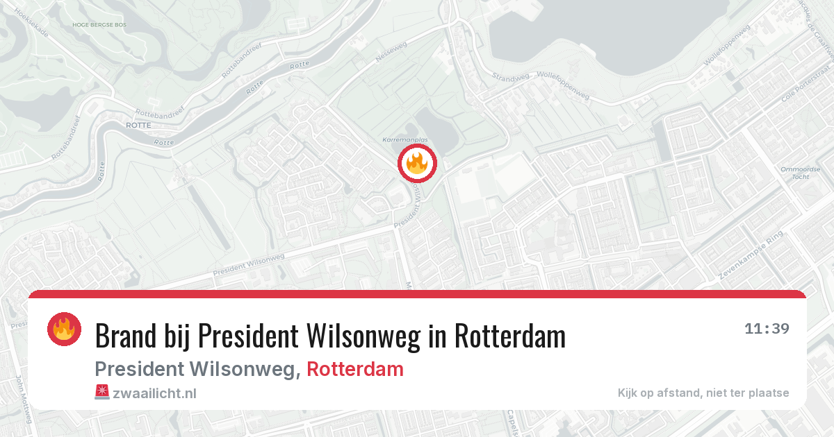 Brand bij President Wilsonweg in Rotterdam — 21 jun 2026