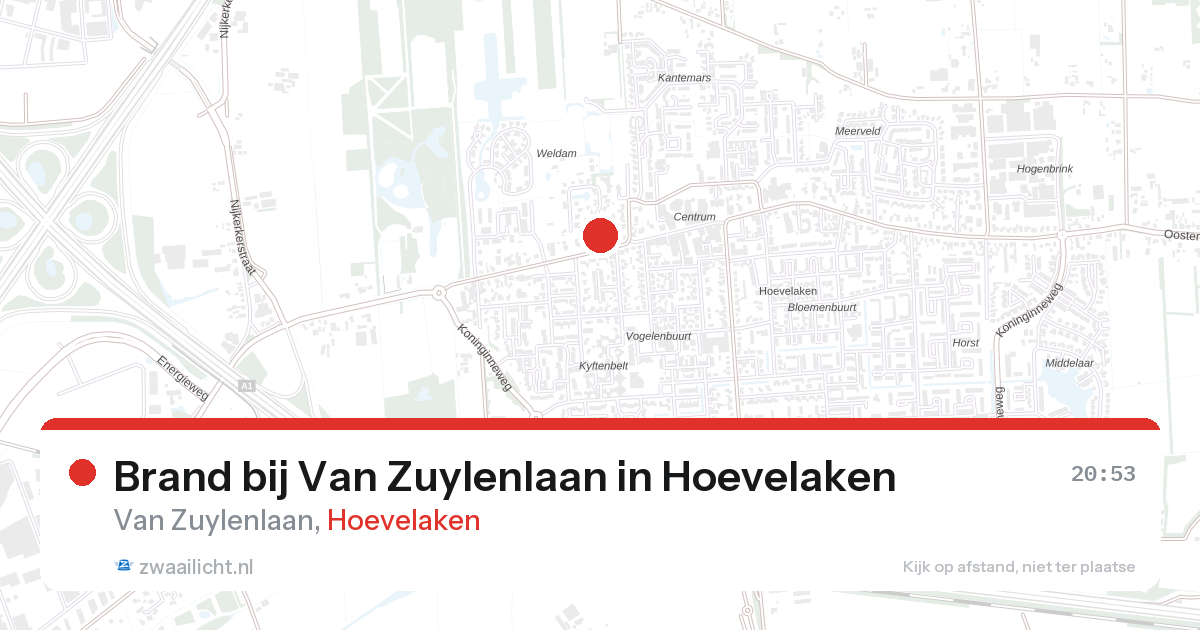 Brand bij Van Zuylenlaan in Hoevelaken — 27 aug 2026