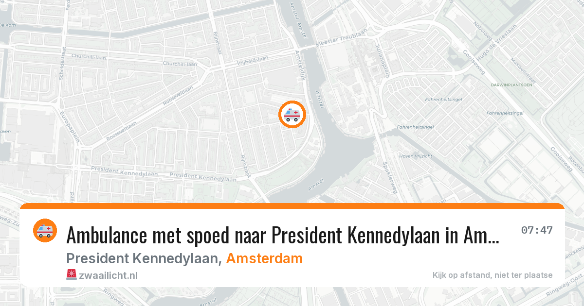 Ambulance met spoed naar President Kennedylaan in Amsterdam — 4 jun 2026