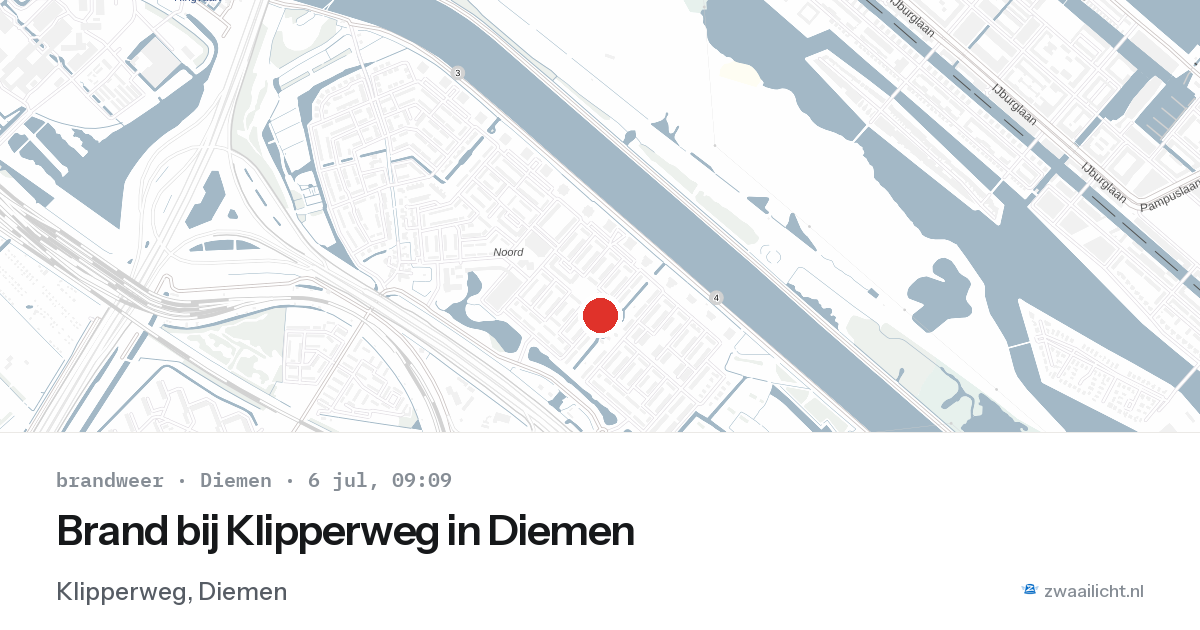 Brand bij Klipperweg in Diemen — 6 jul 2026