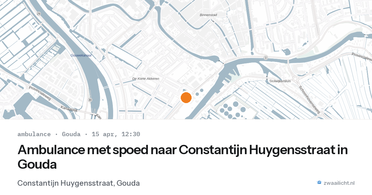 Ambulance met spoed naar Constantijn Huygensstraat in Gouda — 15 apr 2026