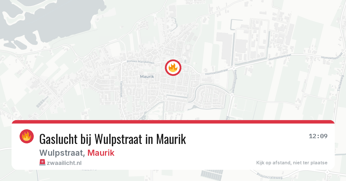 Gaslucht bij Wulpstraat in Maurik — 1 mei 2026