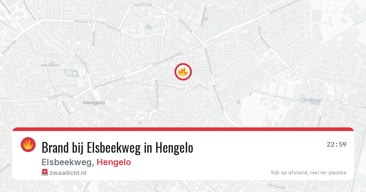 Brand bij Elsbeekweg in Hengelo — 19 jun 2026