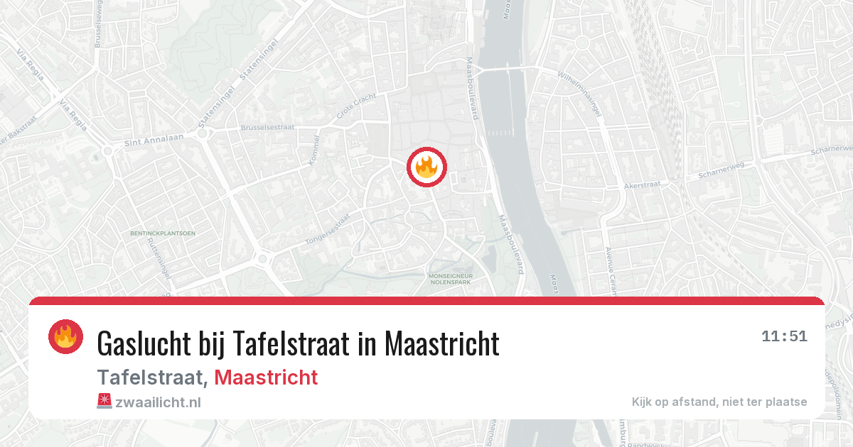 Gaslucht bij Tafelstraat in Maastricht — 8 jun 2026
