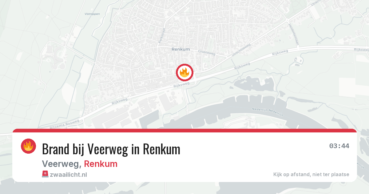 Brand bij Veerweg in Renkum — 31 mrt 2026