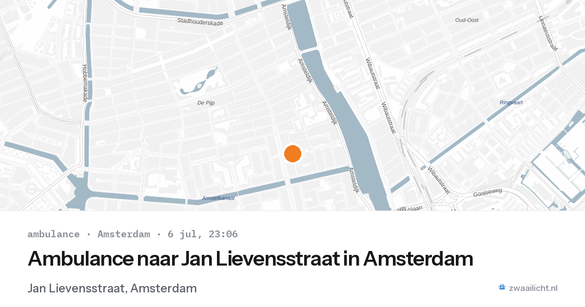 Ambulance naar Jan Lievensstraat in Amsterdam — 6 jul 2026