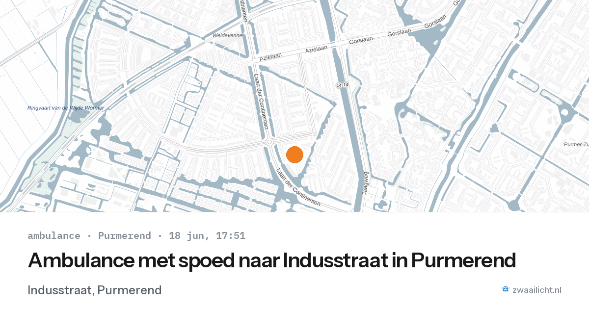 Ambulance met spoed naar Indusstraat in Purmerend — 18 jun 2026