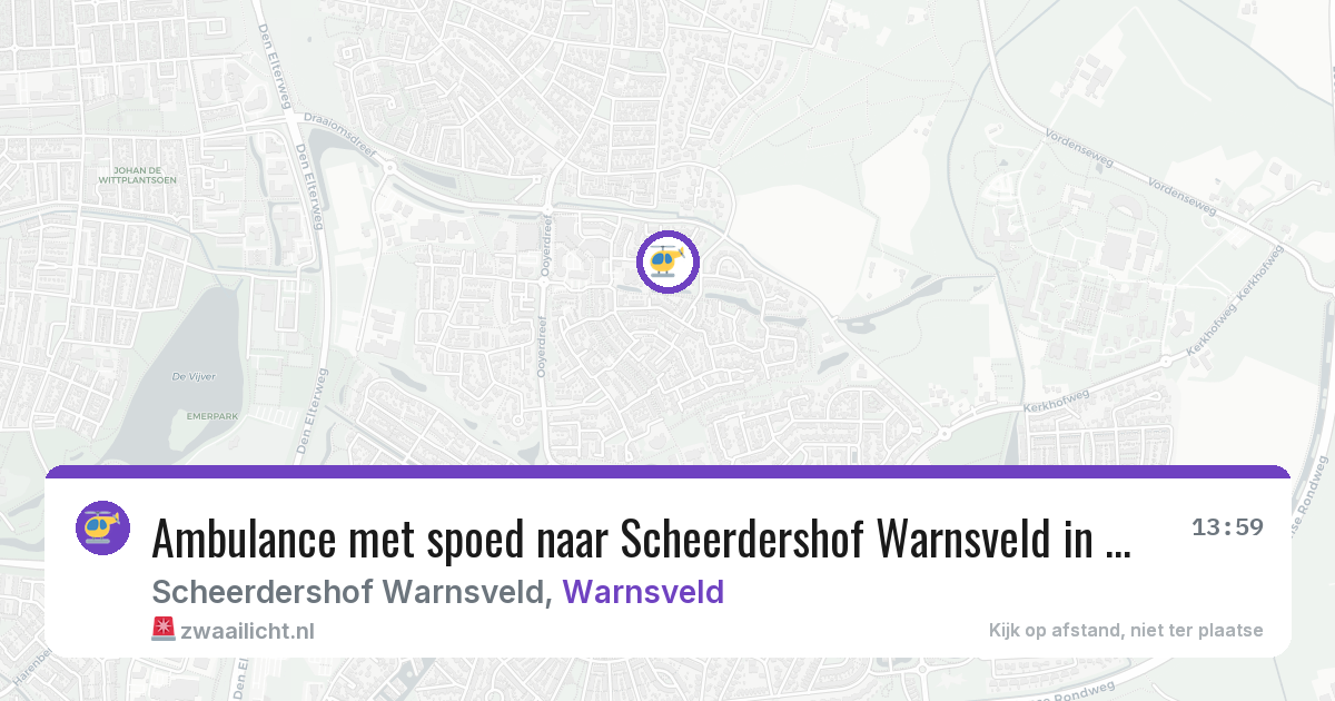 Ambulance met spoed naar Scheerdershof Warnsveld in Warnsveld — 27 jul 2026
