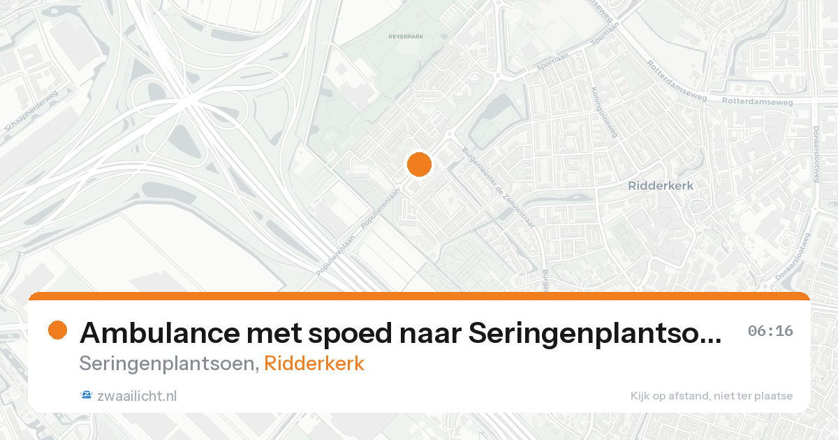 Ambulance met spoed naar Seringenplantsoen in Ridderkerk — 19 aug 2026