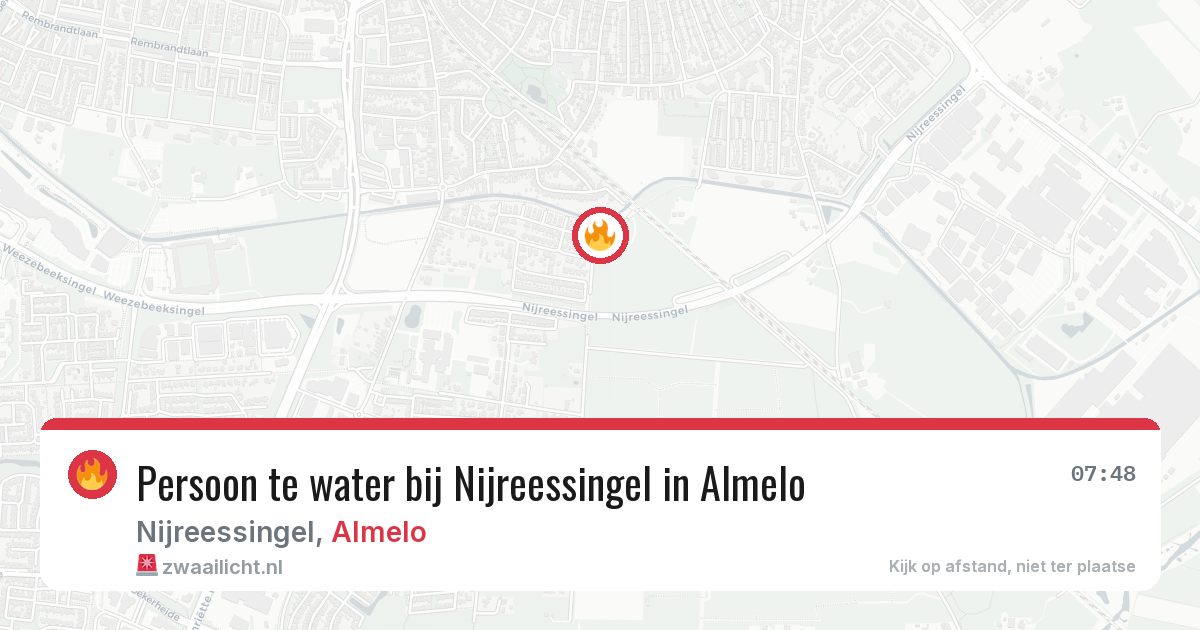 Persoon te water bij Nijreessingel in Almelo — 10 mei 2026