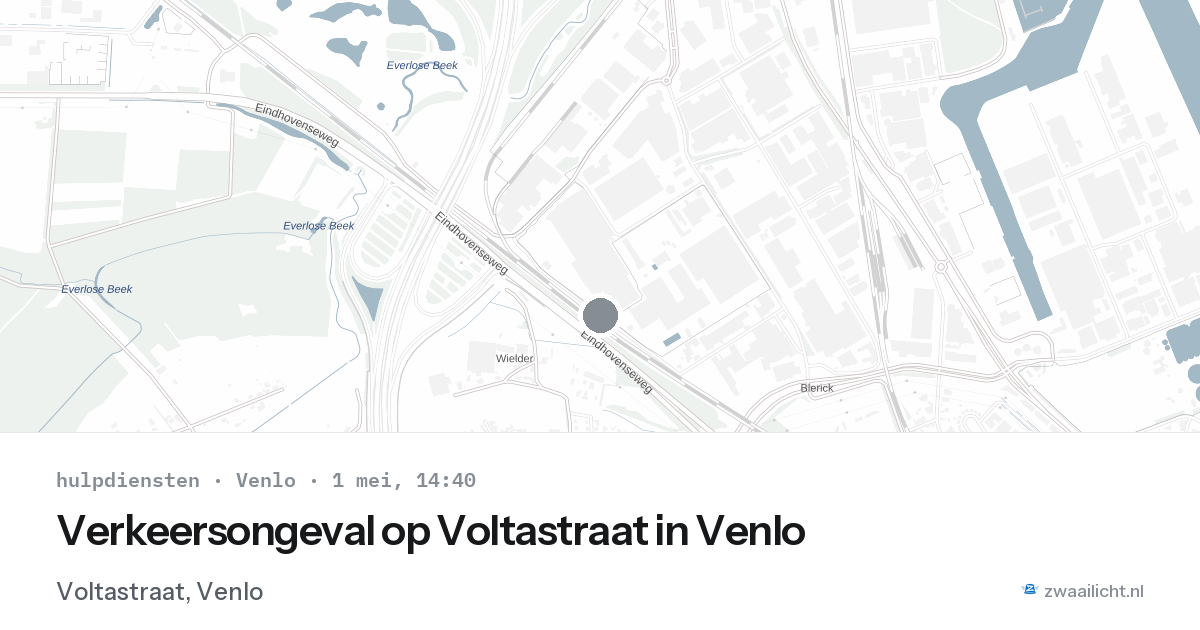 Verkeersongeval op Voltastraat in Venlo — 1 mei 2026