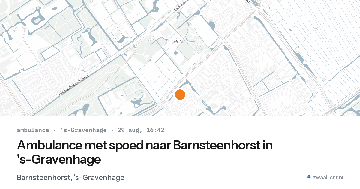 Ambulance met spoed naar Barnsteenhorst in 's-Gravenhage — 29 aug 2026