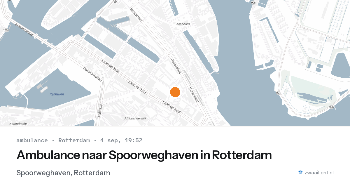 Ambulance naar Spoorweghaven in Rotterdam — 4 sep 2026