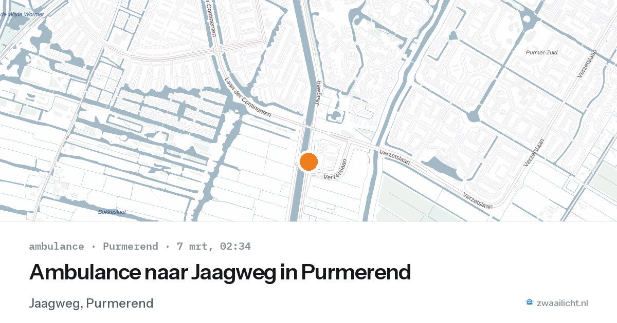Ambulance naar Jaagweg in Purmerend — 7 mrt 2026