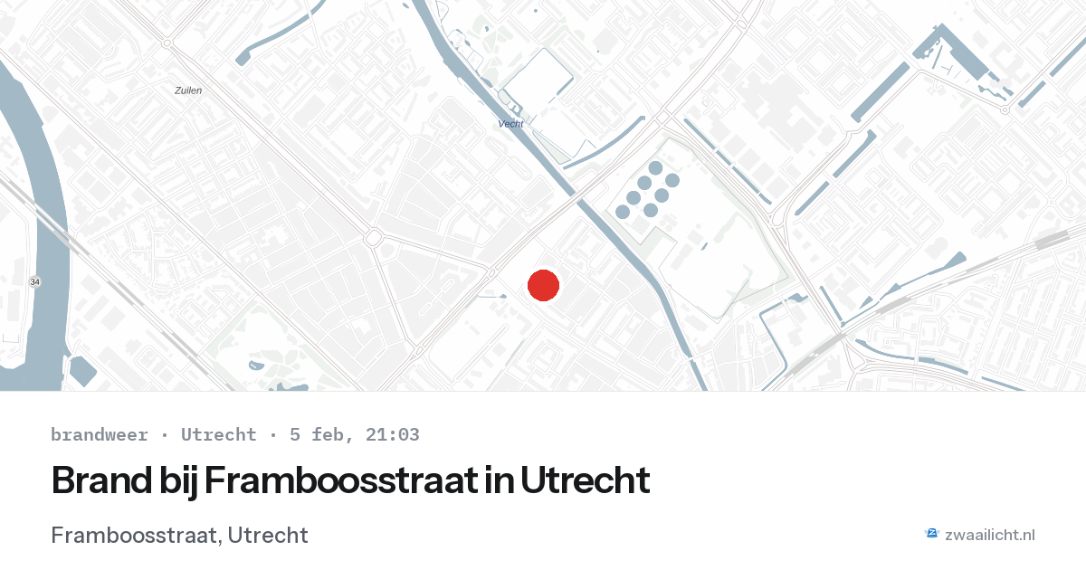 Brand bij Framboosstraat in Utrecht — 5 feb 2026