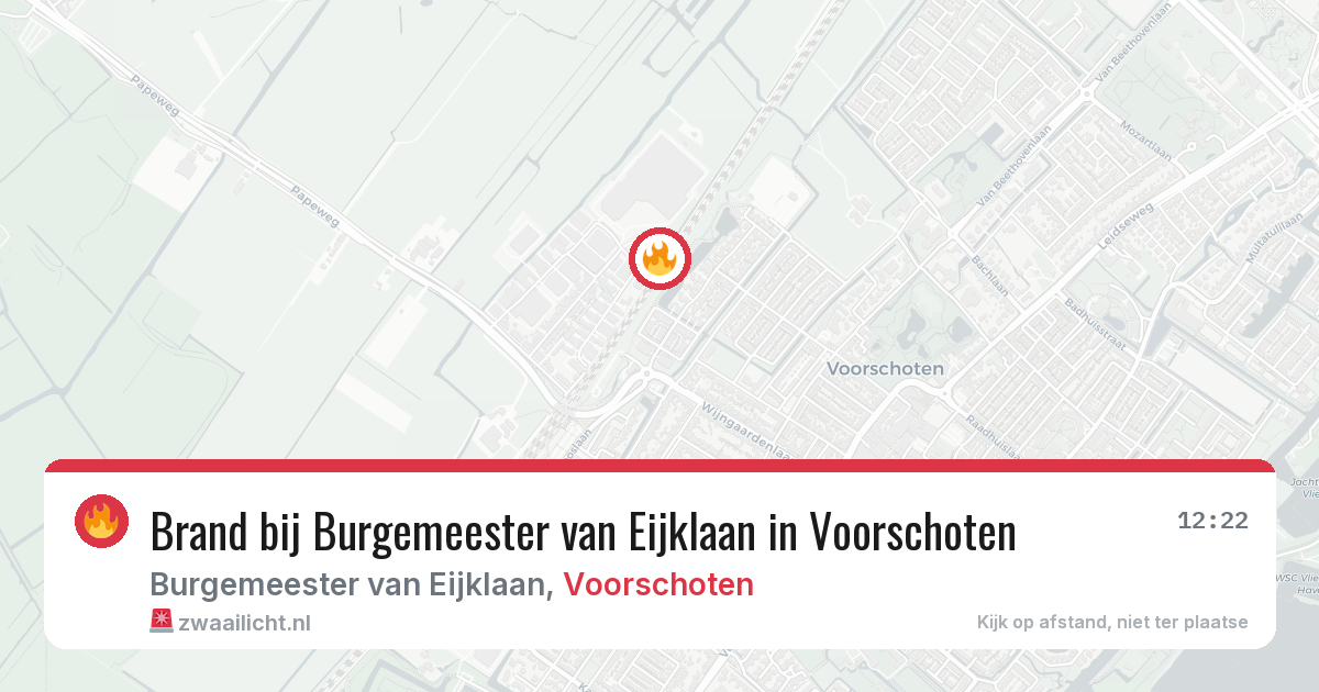Brand bij Burgemeester van Eijklaan in Voorschoten — 20 apr 2026
